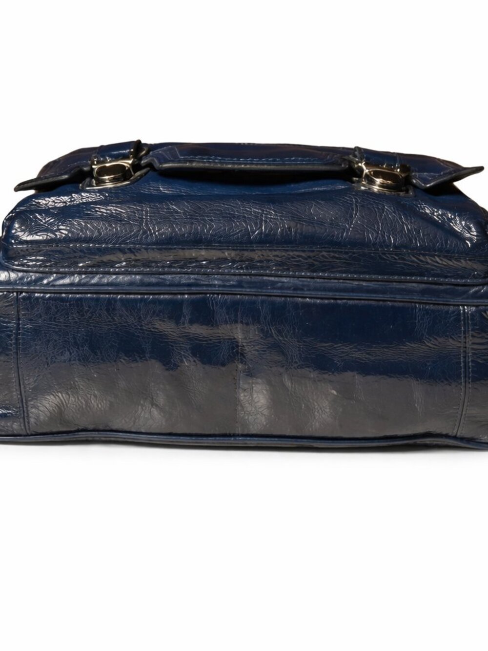 Authentic Coach Poppy Blue Teal Patent Leather Hobo Tote Bag H1169-18717 - Picture 3 of 6